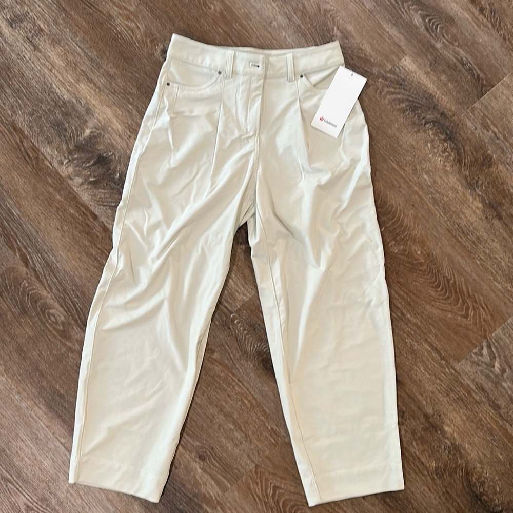 lululemon City Sleek Barrel-Leg Pant Lt Utilitech Women 27 Bone Relaxed 5-Pocket